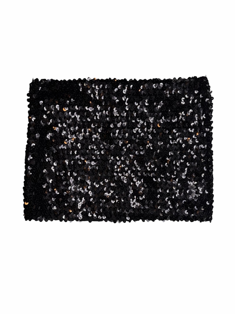 PINK Victoria's Secret Black Sequin Tube Crop Top Womens Size Medium